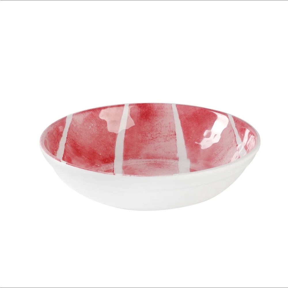 NWOT Gap Home Flowing Watercolors 8-Piece Red Melamine Dinnerware Set - Picture 4 of 6